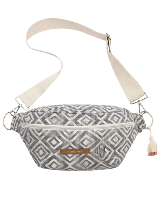 Maxi Bauchtasche travlarette Blau-Grau/Weiß