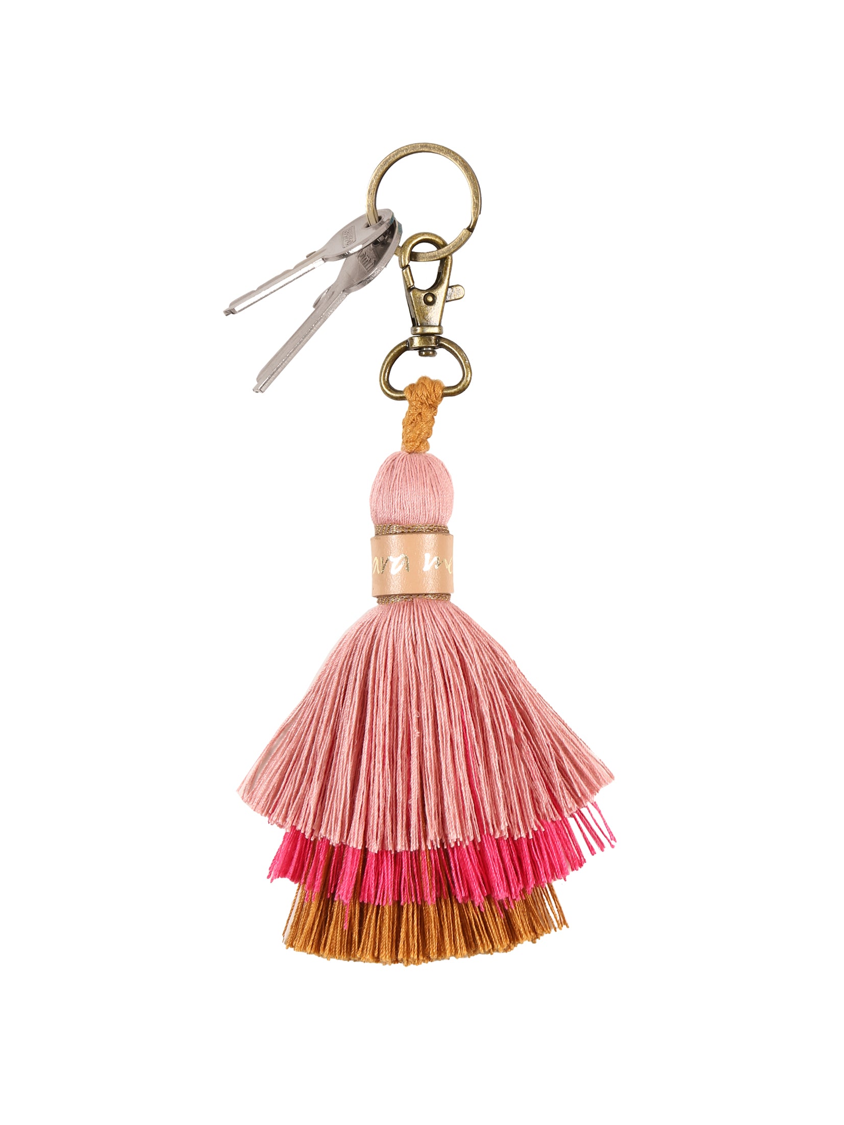 Rosé, pink und ocker geben dem Boho-Schlüsselanhänger bird wings einen orientalischen Look.