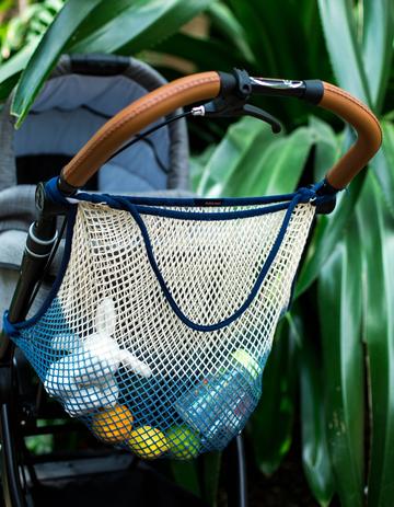 Stroller net attachment in dark blue