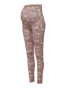 Die Umstandsleggings compassion in Rosé Blumenprint aus Biobaumwolle von mara mea.