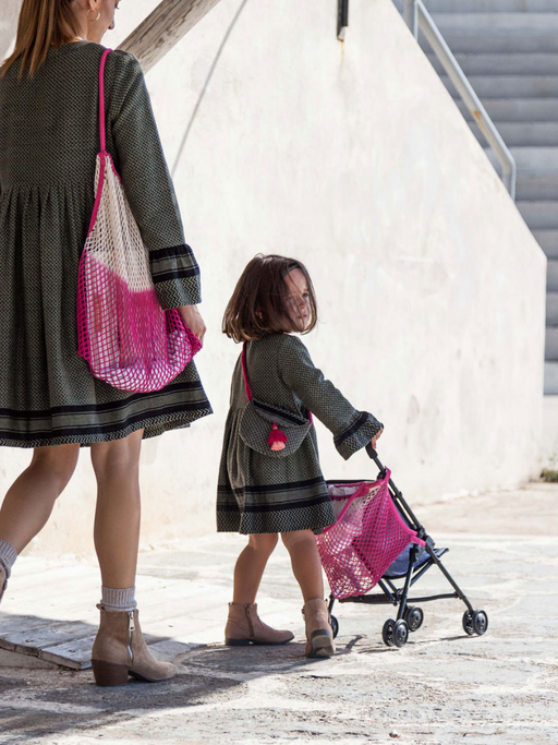 Puppenwagen-Netz mini lotus Farbverlauf pink