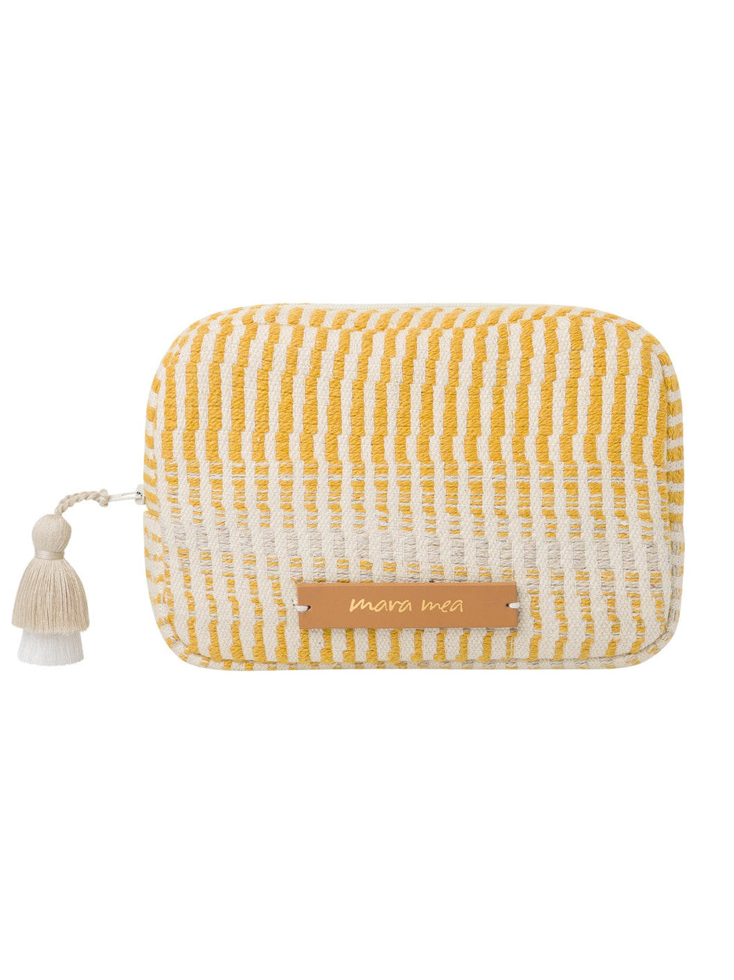SAMPLE SALE I Kosmetiktasche lunar tides in Gelb/Beige gemustert I Vom Umtausch ausgeschlossen