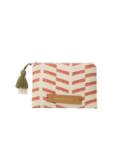 Die tiny pouch soulmate mit orange/weißem Muster ist ein praktisches essential für die Handtasche