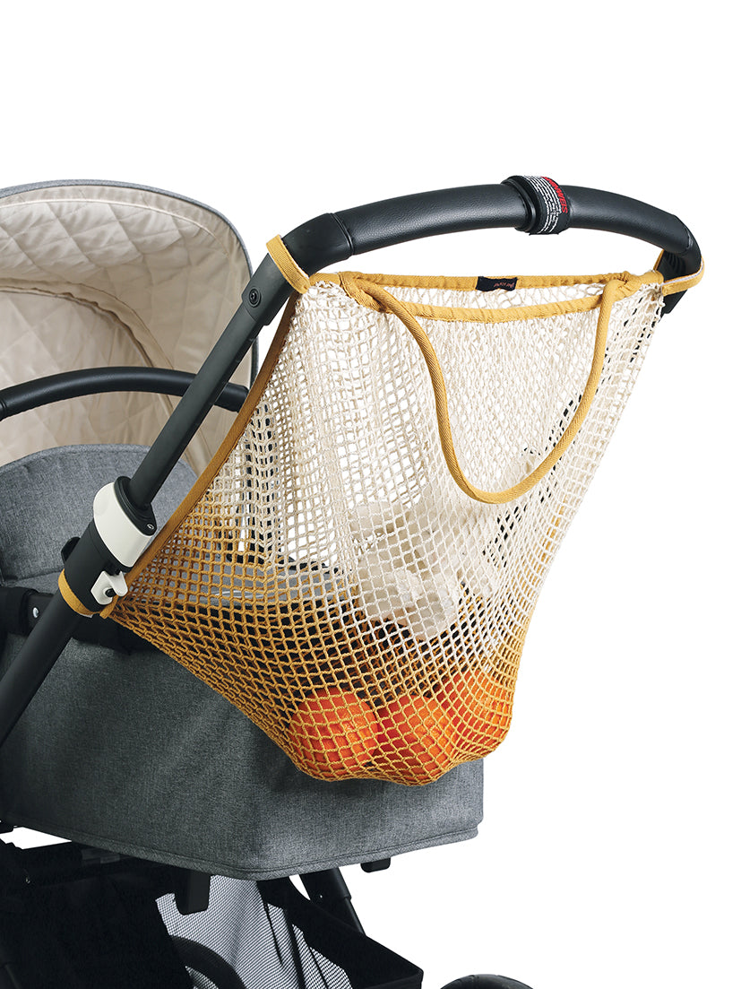Stroller net attachment in ochre