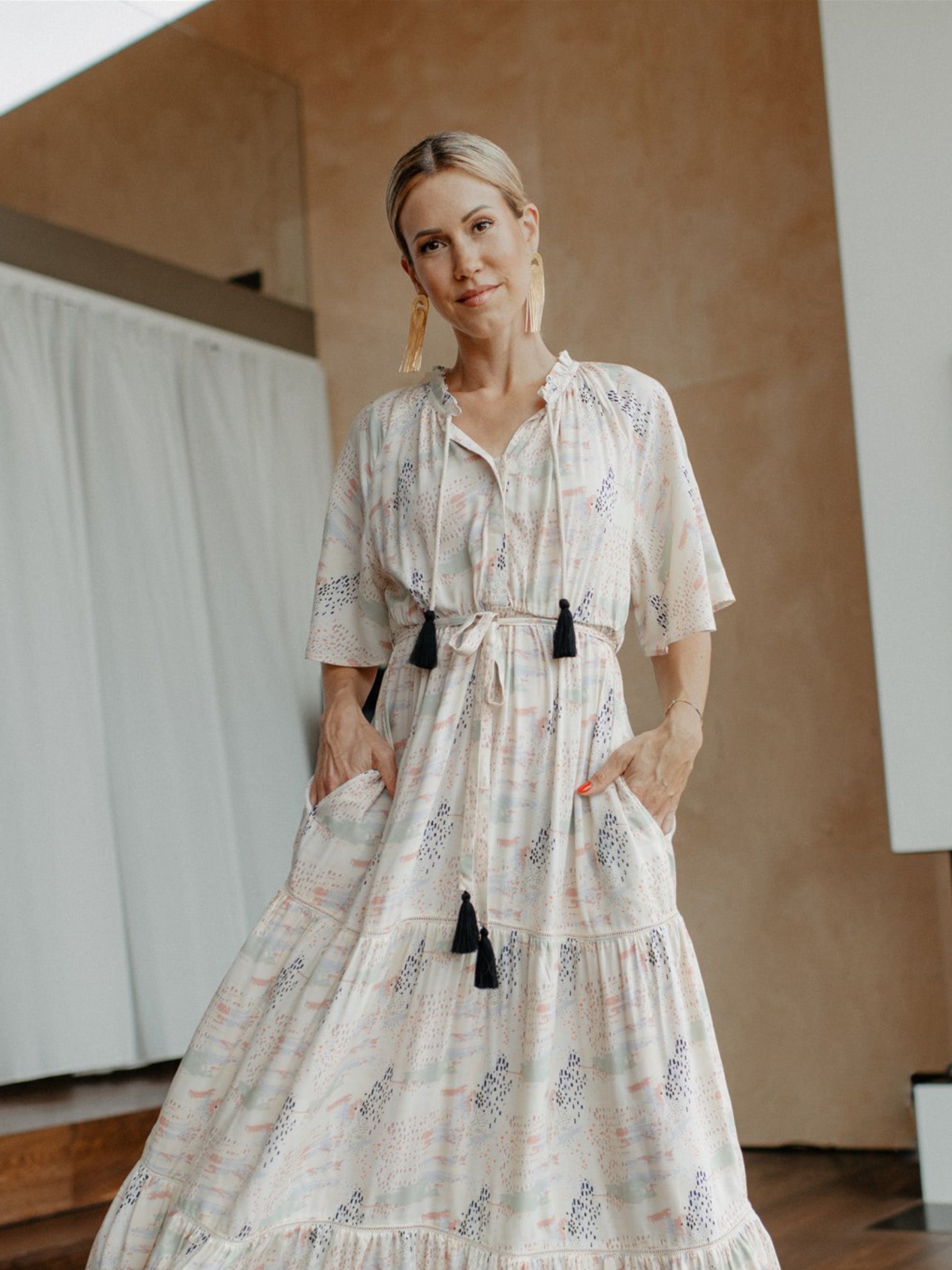 Das Kleid early bird von mara mea ein das  perfekte boho Kleid in pastellfarben für festliche Anlässe